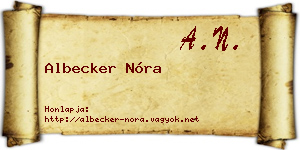 Albecker Nóra névjegykártya