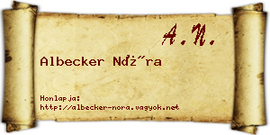 Albecker Nóra névjegykártya