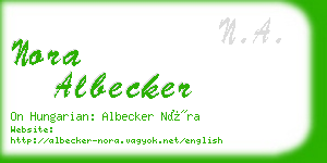 nora albecker business card